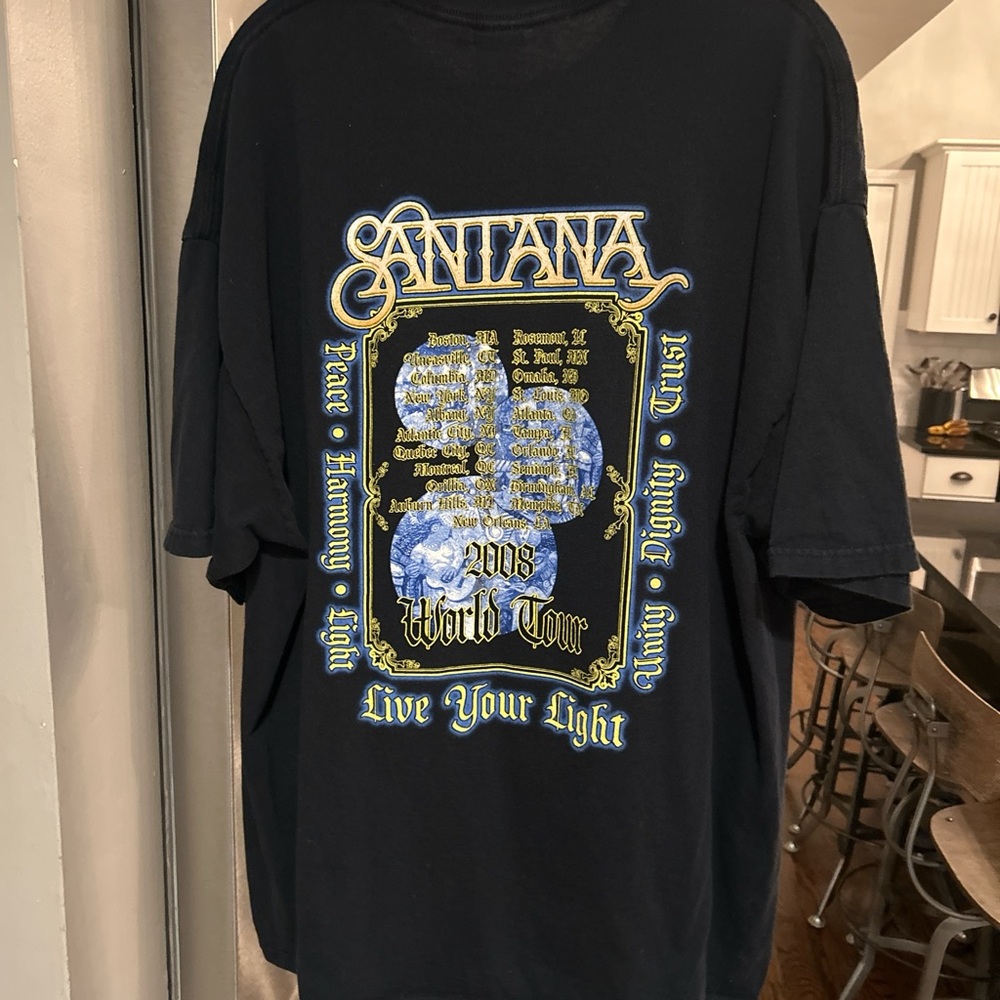 Santana 2008 World Tour Black T-Shirt